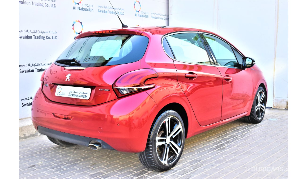 بيجو 208 1.6L GT LINE HATCHBACK 2018 GCC DEALER WARRANTY