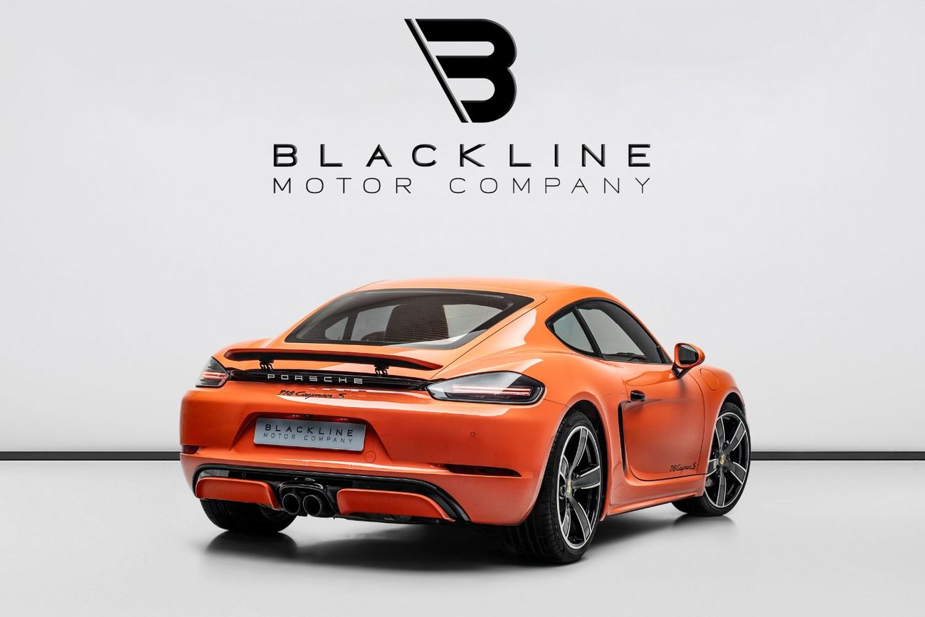 Porsche 718 Cayman S 2.5L A/T 2018 Porsche Cayman S, Porsche Warranty, Full Service History, Lava Orange, Low KMs, GCC