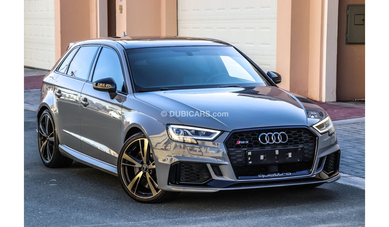 Audi RS3 Nardo Grey (Hatchback) 2018 GCC under Agency Warranty with Zero Down-Payment.