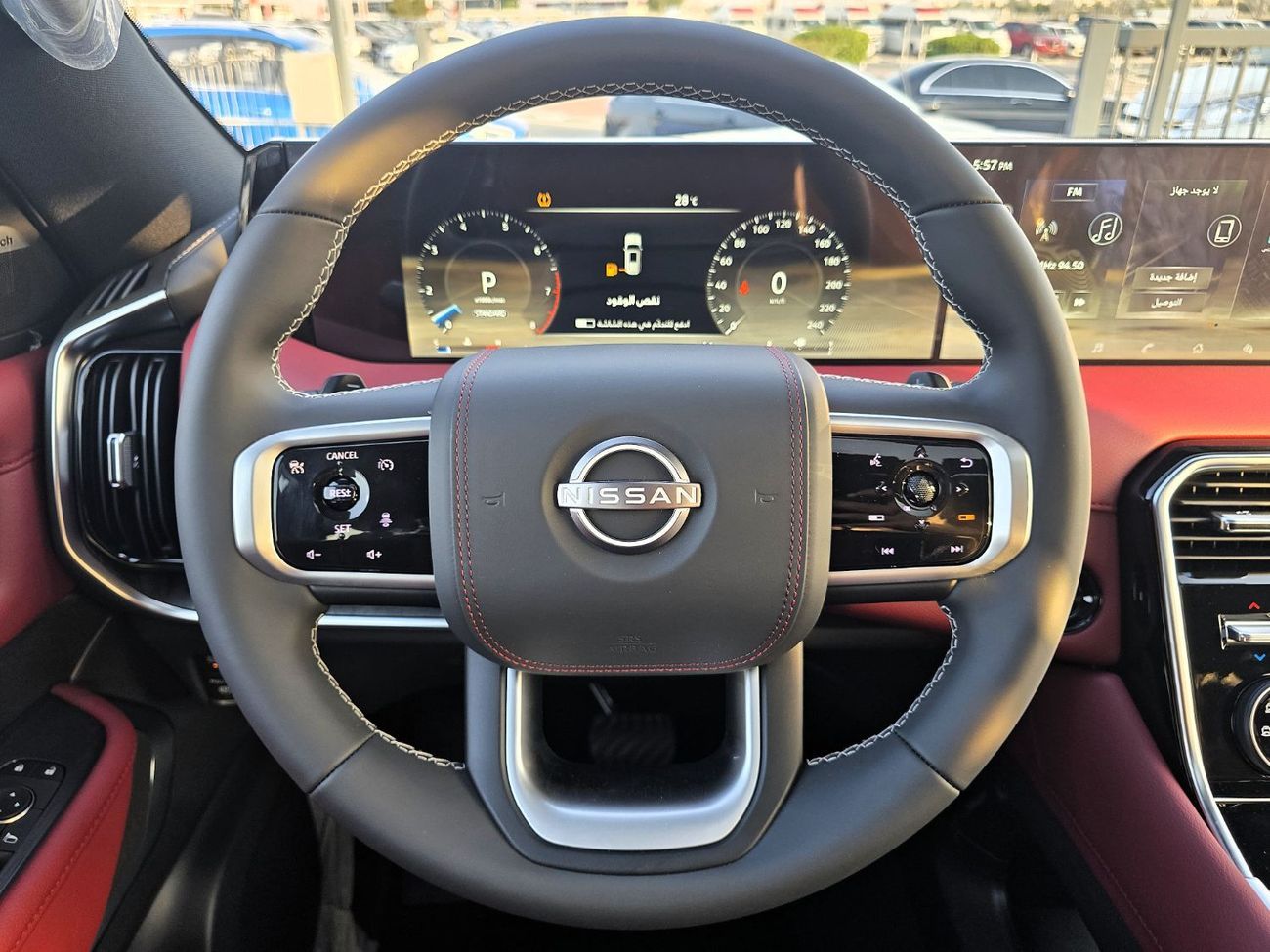 نيسان باترول Nissan Patrol Platinum SE 3.8L Petrol 4WD Gcc  white insid red 2026 Model