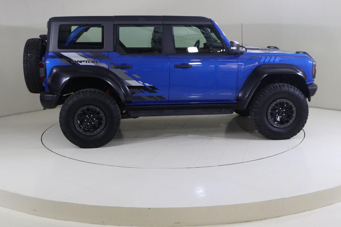 Ford Bronco Raptor B4D4925 BRONCO 4 DOORS RAPTOR 3.0L V6 ECOBOOST W/ ORANGE SBELTS BLACK/BLUE LTHR SSQTCH