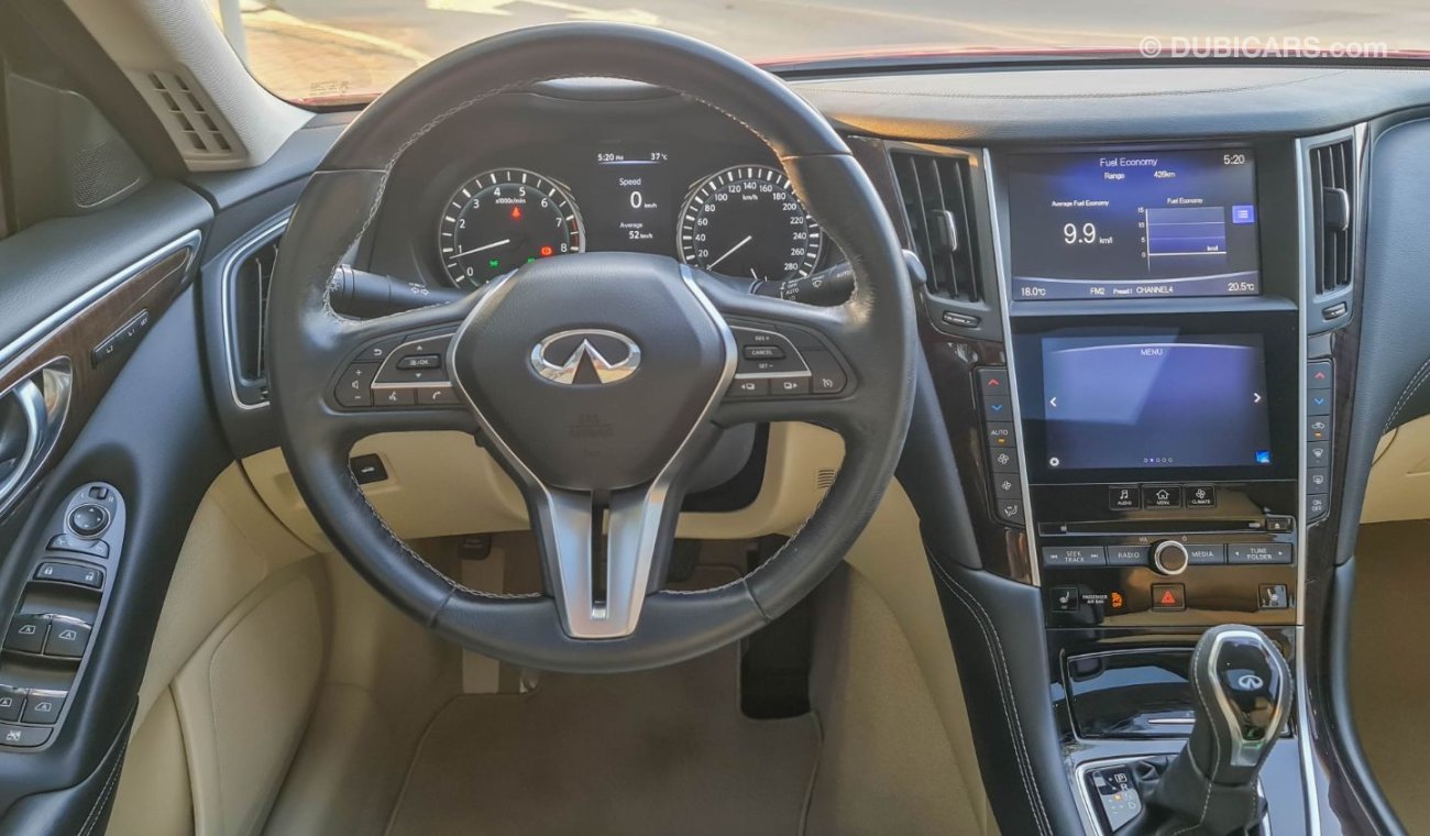 Infiniti Q50 3.0L Turbo V6 2019 Agency Warranty Full Service History GCC Full Option
