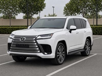 Lexus LX 600 Lexus LX 600 twin turbo Model 2025 fuel petrol cylinder 6 white colour outside and interior orange