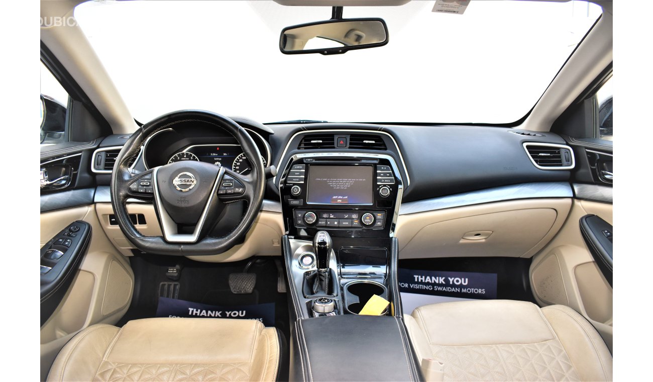 نيسان ماكسيما 3.5L S V6 2017 GCC SPECS WITH LEATHER SEAT AND DEALER WARRANTY
