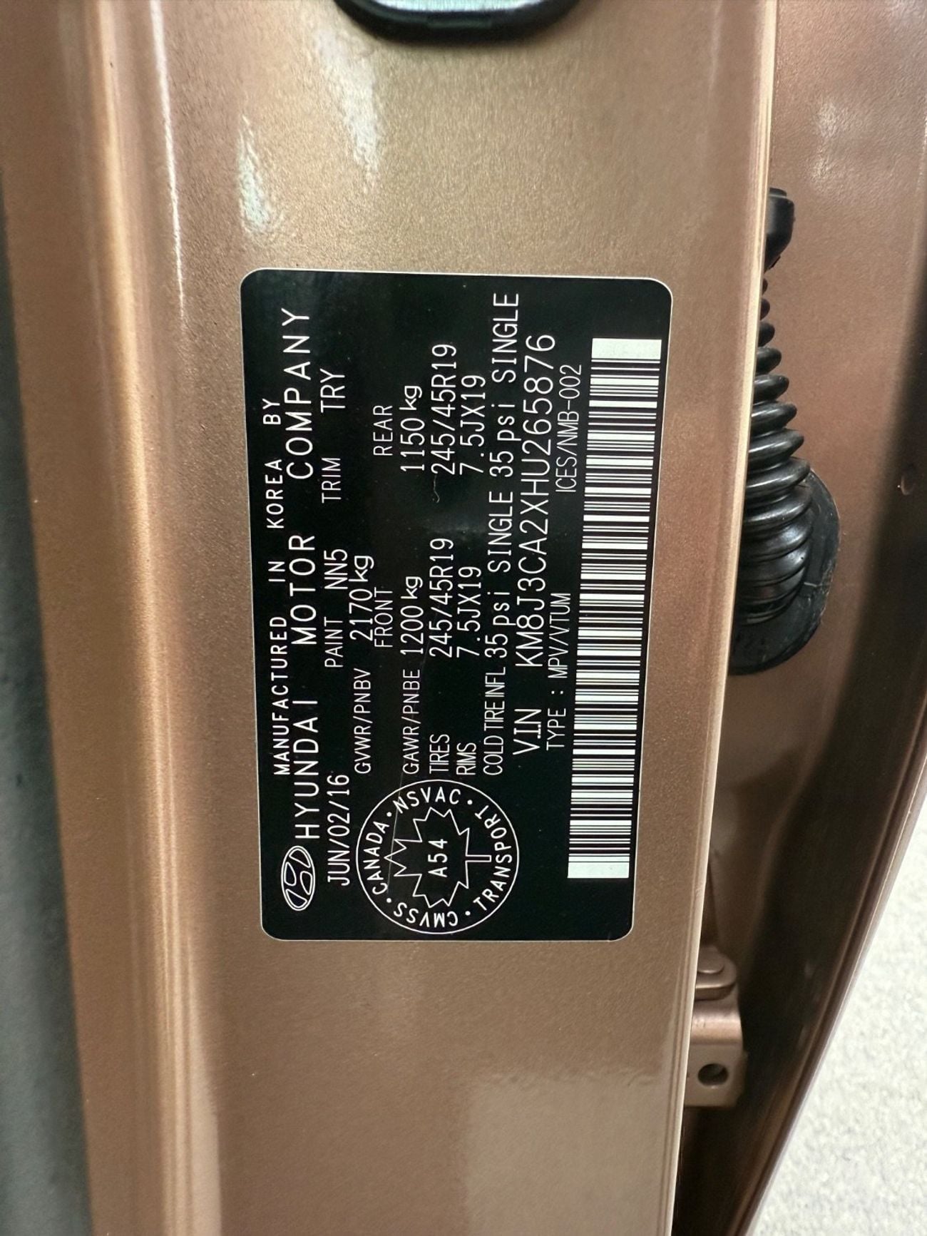 Hyundai Tucson GL 1.6L 2017 PANORAMA 1.6L TURBO KEYLESS CANADA SPEC