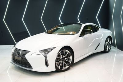 Lexus LC500 Mark Levinson Audio, Ultra White, Tan Interior, 471 HP V8, GCC Specs!!