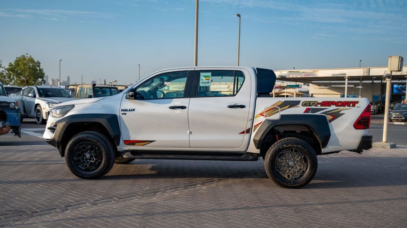 Toyota Hilux GR Sport 4.0L Automatic . Petrol . Pick Up Truck . Four Wheel Drive . 5 Seats . 4 Doors ▾