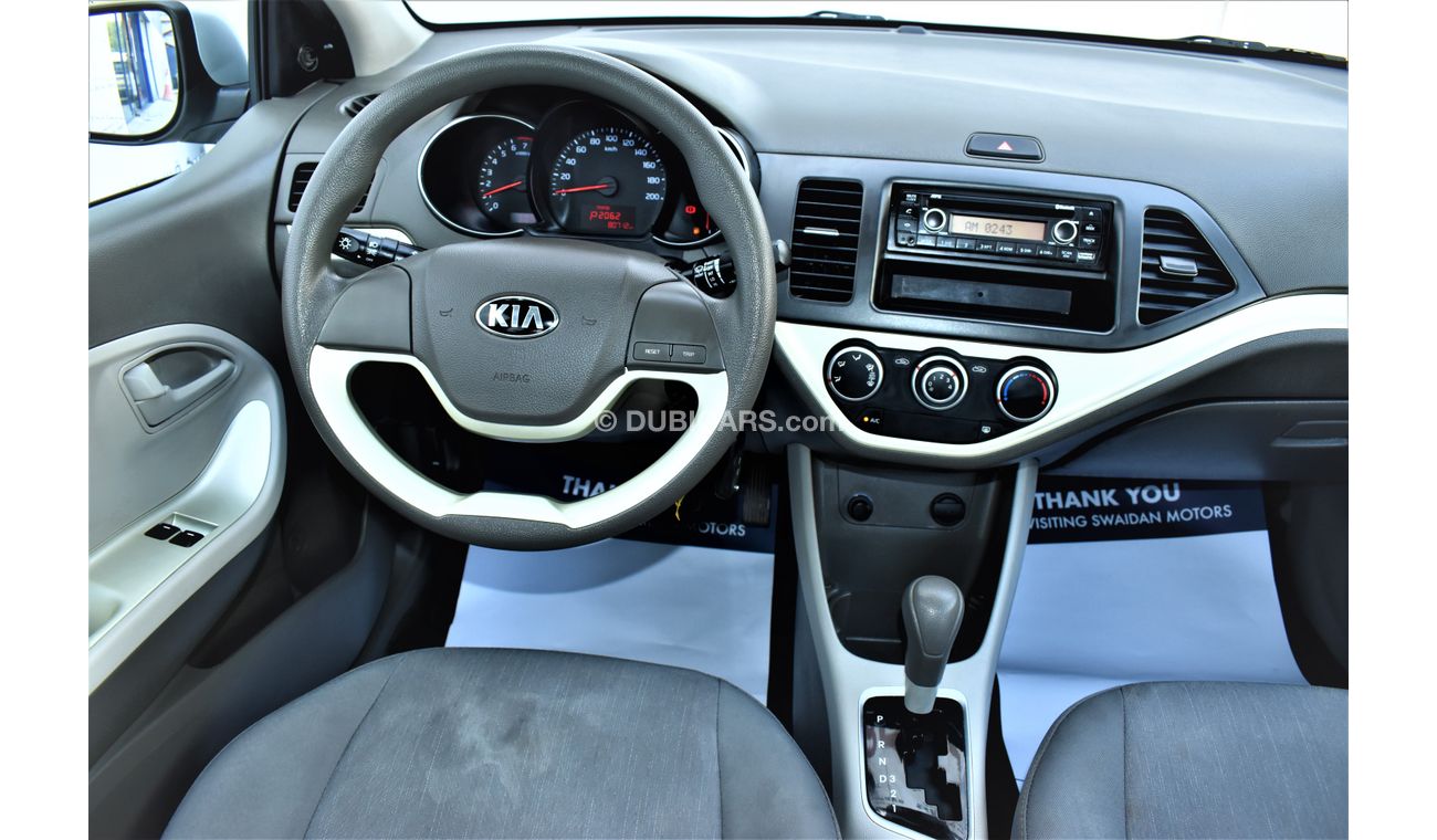 Kia Picanto 1.2L EX 2017 GCC DEALER WARRANTY WITH 1 YEAR OR 20K SERVICE CONTRACT