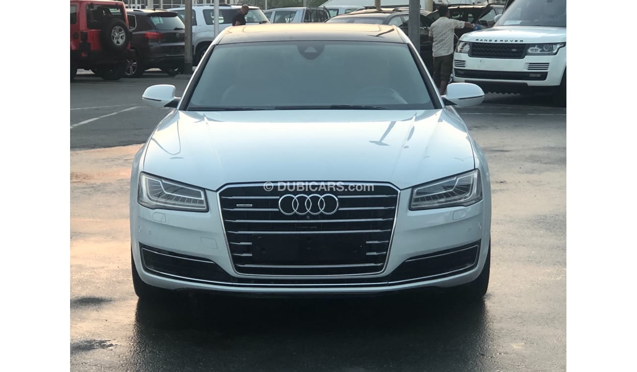 أودي A8 موديل 2015 خليجي فل مواصفات بانوراما ومثبت سرعه وتحكم كهربي كامل و5كاميرات وستاير وشاشات وطاولات خلف