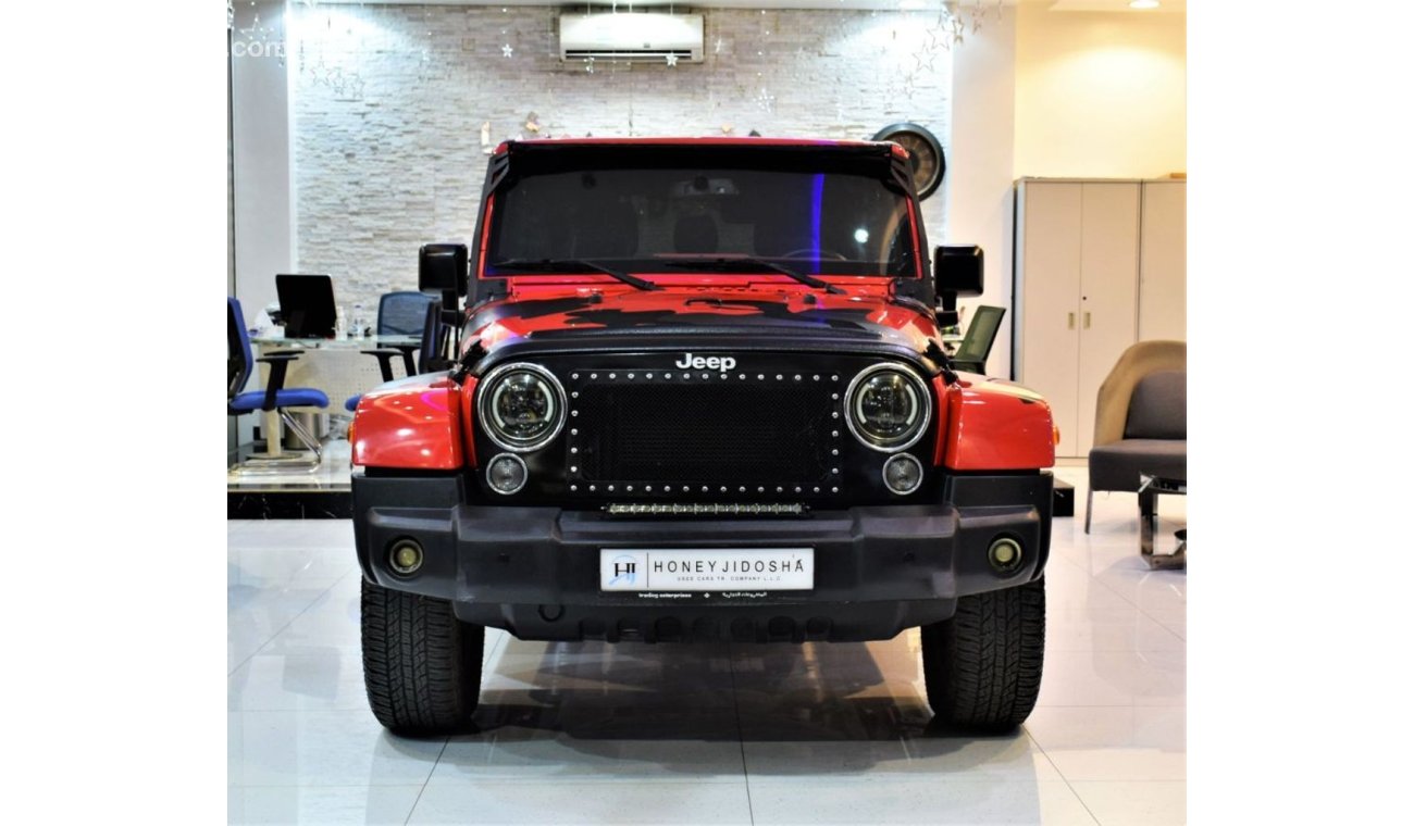 جيب رانجلر ORIGINAL PAINT ( صبغ وكاله ) Jeep Wrangler Unlimited SAHARA 2015 Model!! in Red Color! GCC Specs