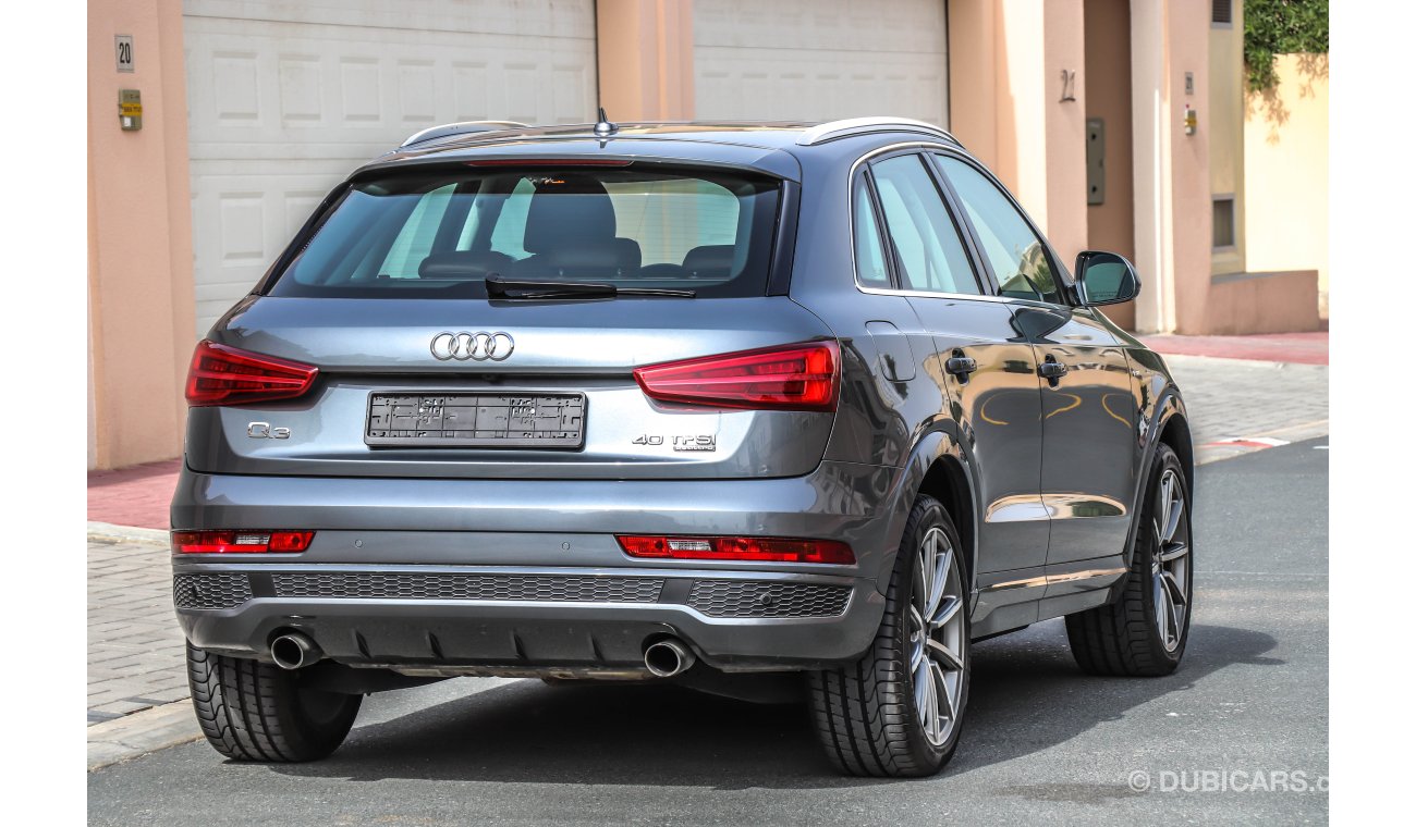 Audi Q3 40 TFSI S-Line 2018 GCC under Agency Warranty with Zero Down-Payment.