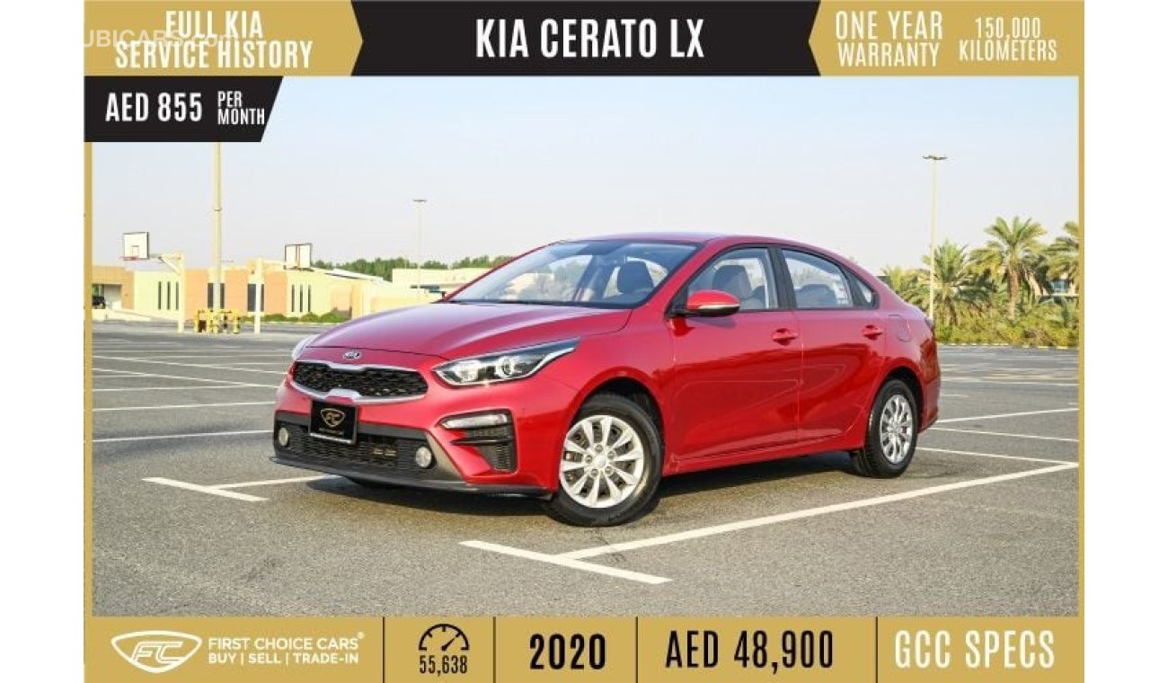 Kia Cerato AED 855/monthly | 2020 | KIA CERATO LX | GCC | WARRANTY: VALID TILL 04-09-2024 OR 150,000KM | K64009