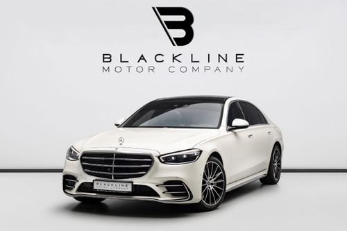 مرسيدس بنز S 500 4MATIC L BUY NOW, PAY 2027 | THE BLACKLINE STANDARD | 2027 Mercedes Warranty + Service Contract, Low KMs, GCC