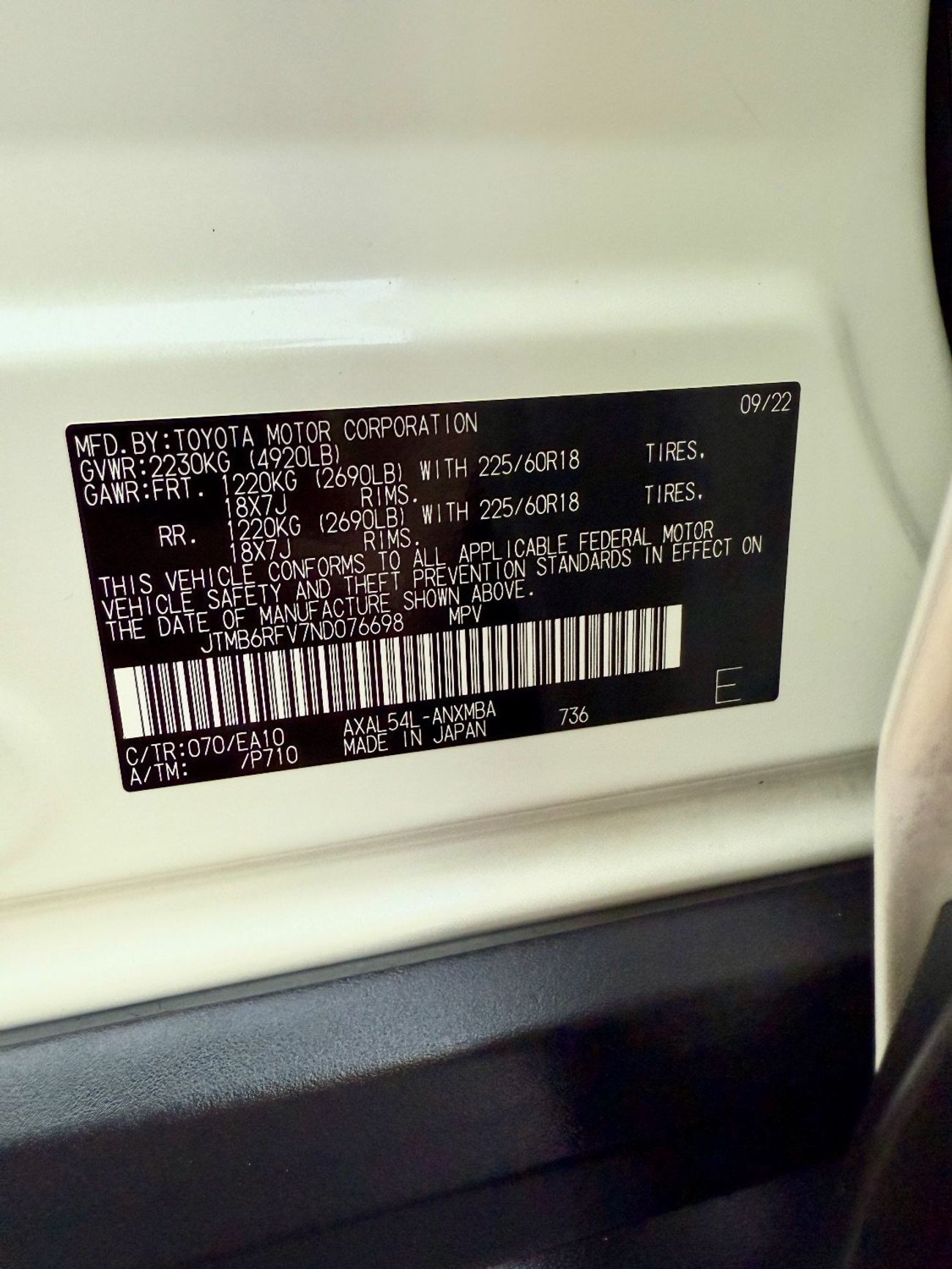 Toyota RAV4 RAV4 xle premium AWD Hybrid