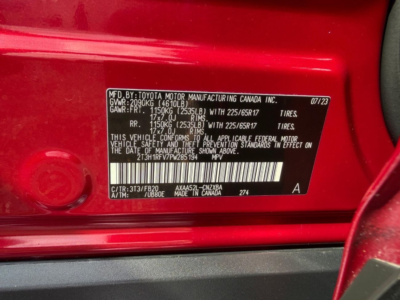 Toyota RAV4 2023 ADVENTURE KIT AWD 2.5 CANADA SPEC