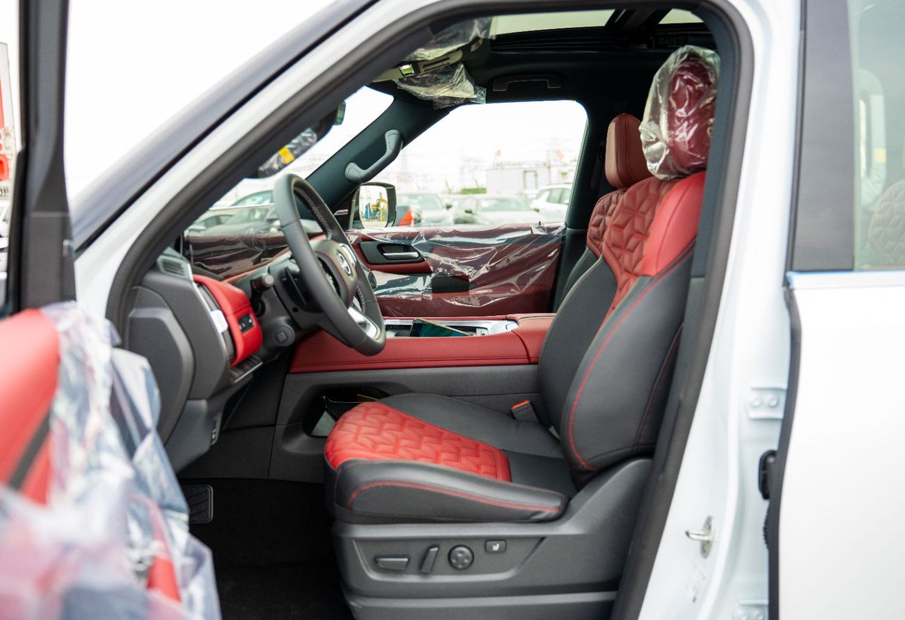 Nissan Patrol Nissan Patrol Platinum 2026 White roof black interior dark red and black