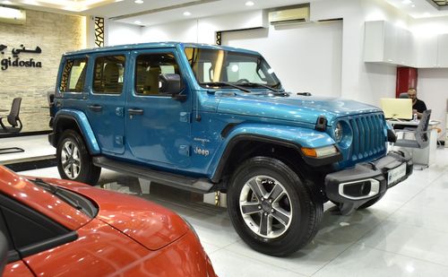 Jeep Wrangler EXCELLENT DEAL for our Jeep Wrangler Unlimited Sahara ( 2020 Model ) in Blue Color GCC Specs