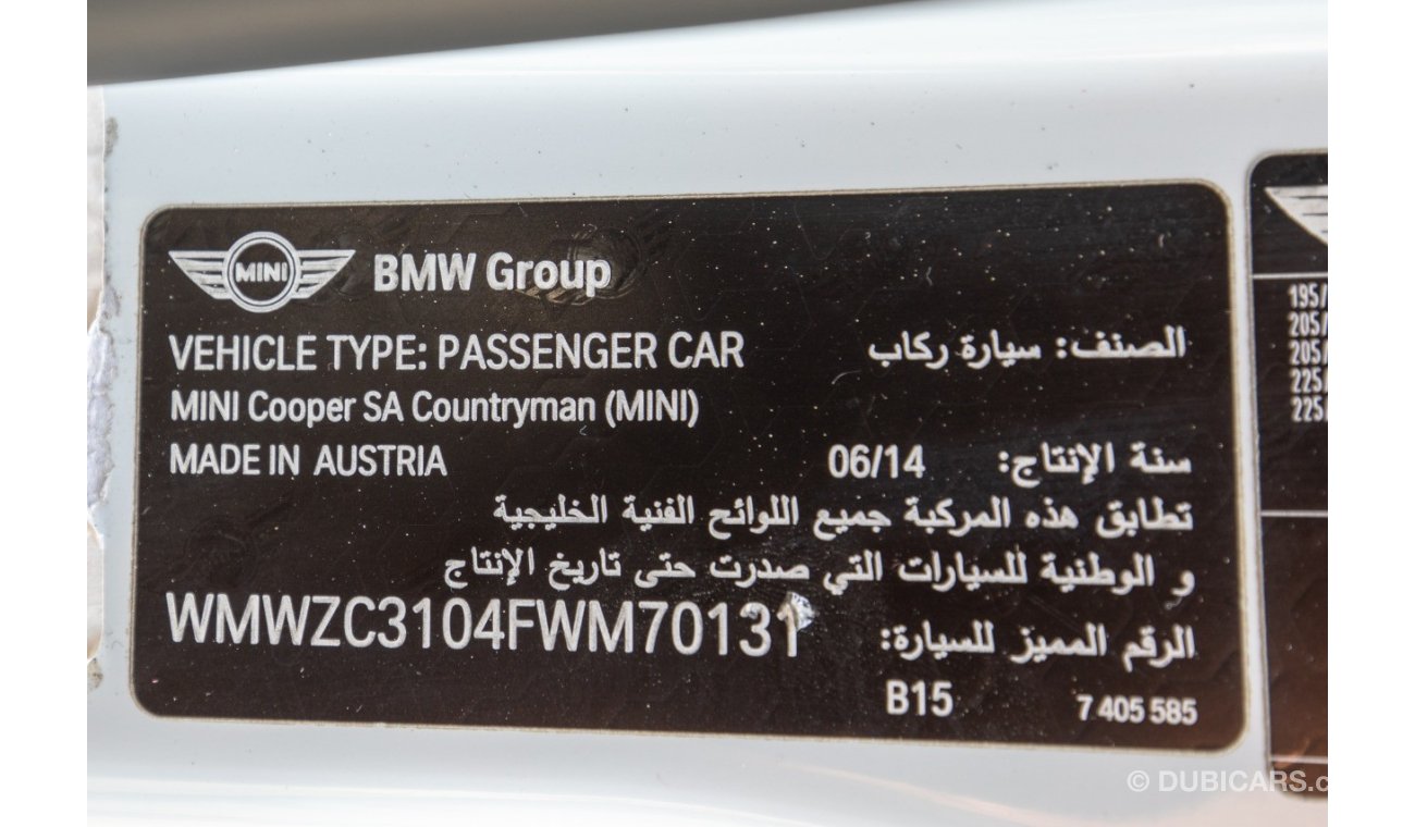 Mini Cooper S Countryman Mini Cooper Countryman GCC 2015 119,050 km 59,000AED Under Warranty