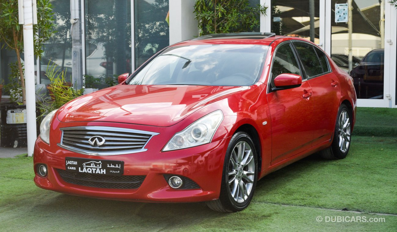 Infiniti G25 Model 2012 red color Gulf number one leather alloy wheels sensors without accidents in excellent con