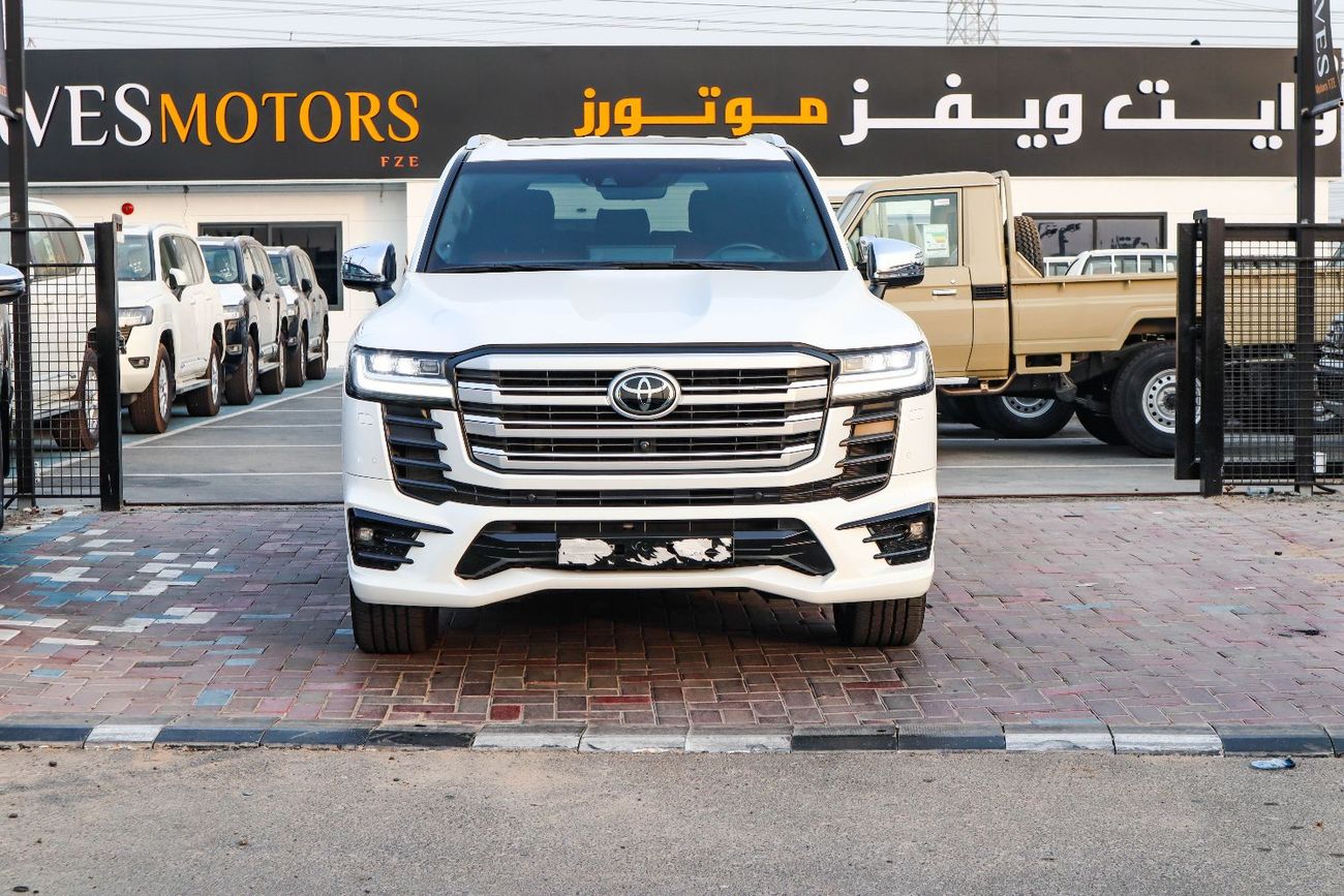 Toyota Land Cruiser VXR 3.5L 2023 Toyota Land Cruiser VXR (3.5L Twin-Turbo V6, Full Option, White Exterior, Red Interior