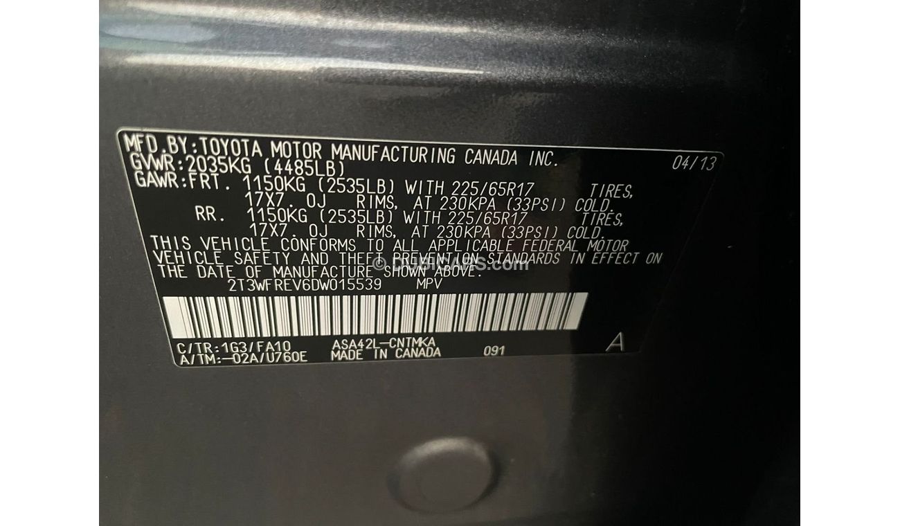 Toyota RAV4 2013 Toyota Rav4 XLE / EXPORT ONLY / فقط للتصدير