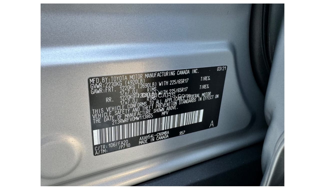 Toyota RAV4 2021 XLE EV HYBRID ENGINE SUNROOF 4x4 USA IMPORTED