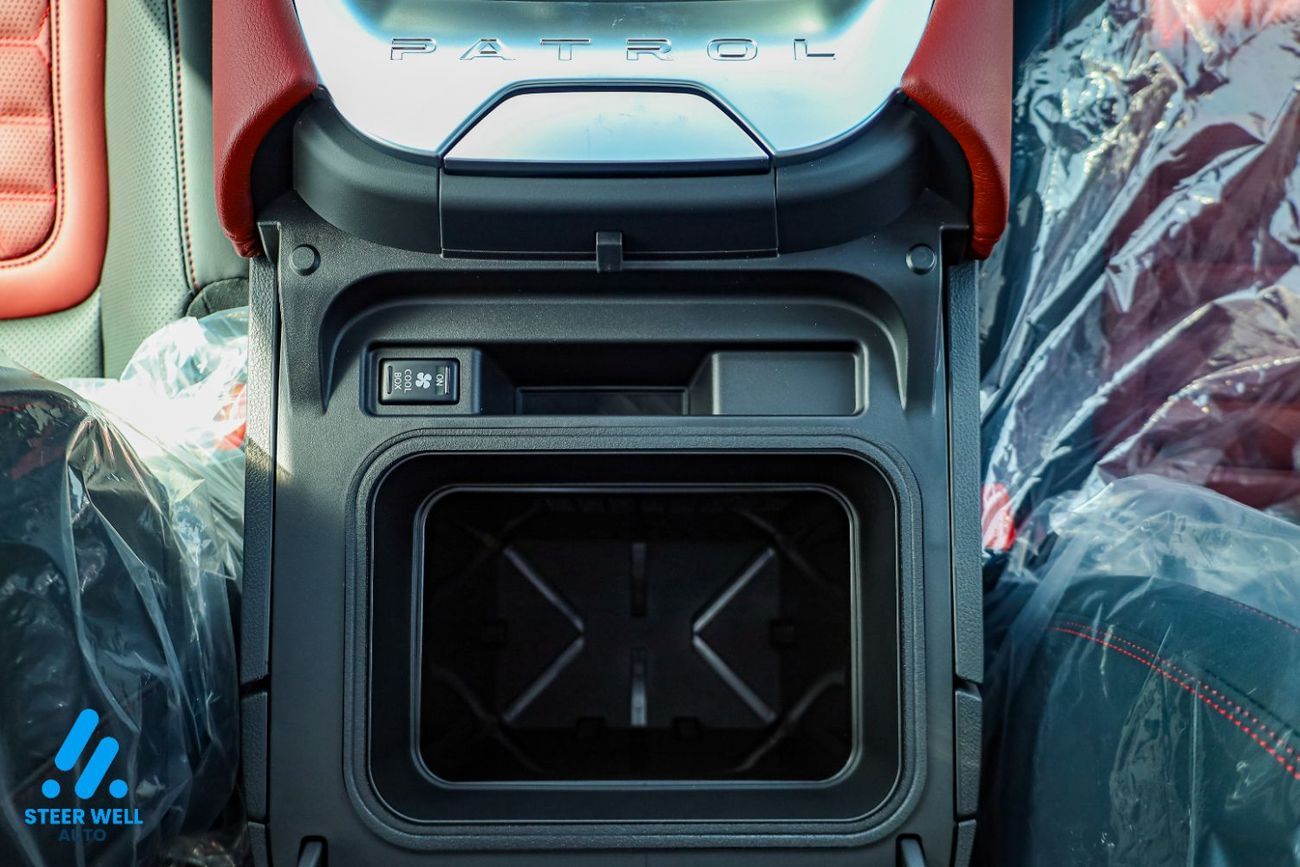 نيسان باترول LE Platinum | GCC Specs | 3.5L Twin-Turbo V6 | AWD | 9AT | 8-Seater SUV | Height Control | Red Inter