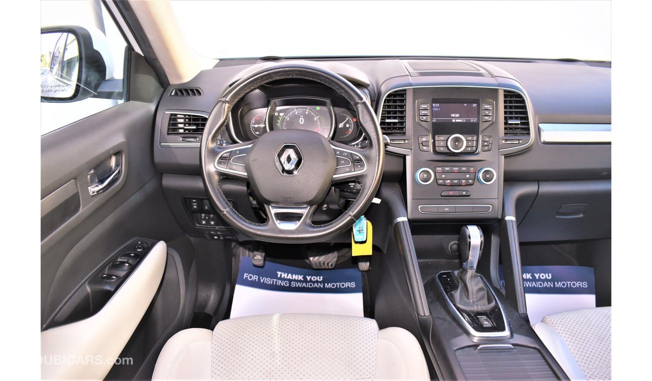 Renault Koleos 2.5L PE 4WD 2017 GCC DEALER WARRANTY