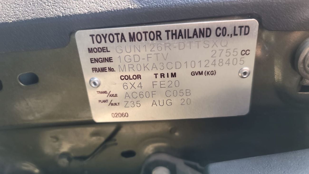 Toyota Hilux 4X4 Diesel 2.8L Right Hand Drive (RHD)