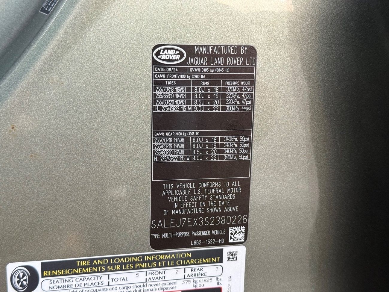 Land Rover Defender 110 S P300 2.0L 2025 LAND ROVER DEFENDER 110 S FULL OPTIONS IMPORTED FROM USA