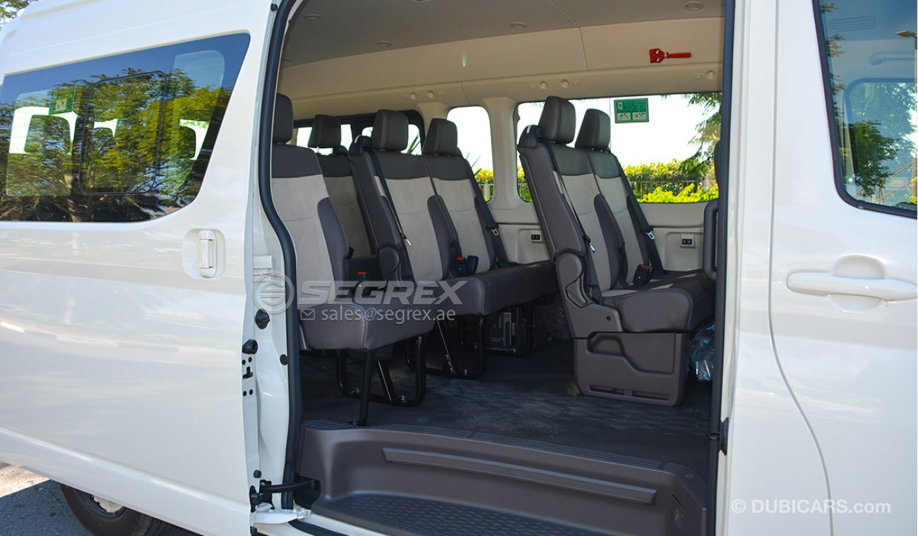 Toyota Hiace 20YM 2.8L MT Diesel GL HIGH ROOF with 2 heater Full option,13 SEATS- Petrol Available- فل اوبشن