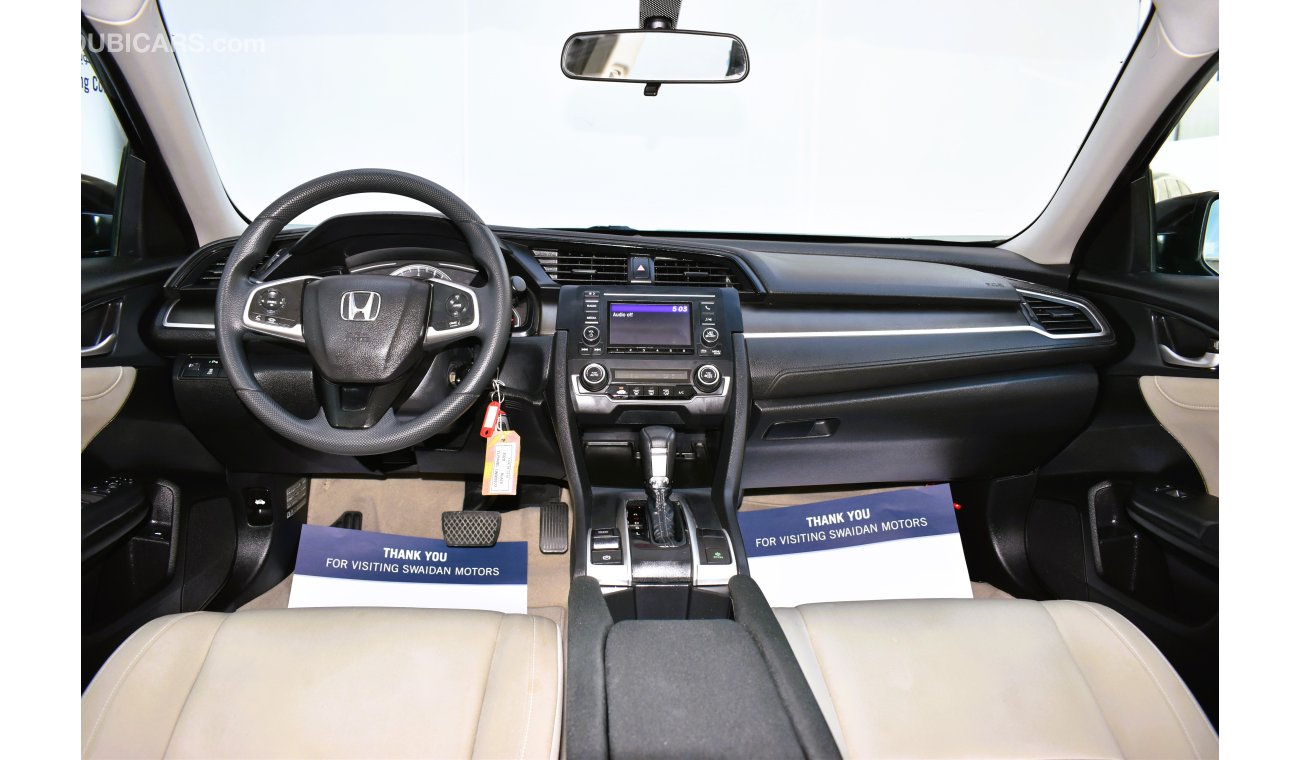 Honda Civic AED 959 PM | 1.6L DX GCC DEALER WARRANTY