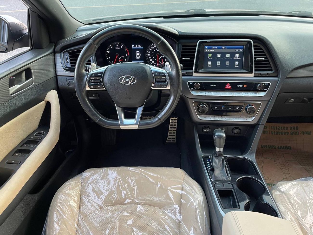 هيونداي سوناتا رياضي / محرك 2.4 لتر V4 / كامل المواصفات / فتحة سقف / زجاج أمامي / دخول وتشغيل بدون مفتاح / نظيف للغ