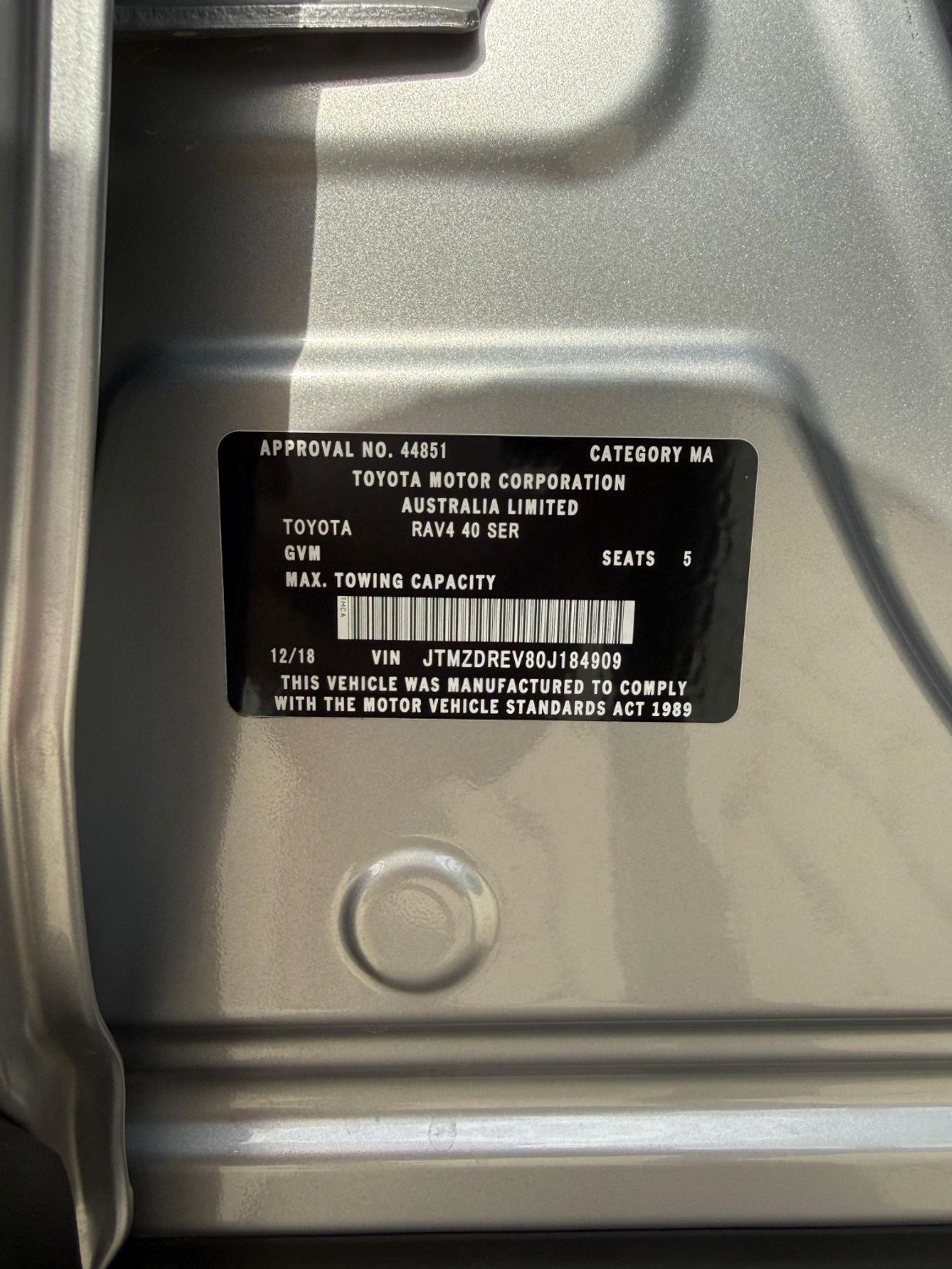 تويوتا راف ٤ ZSA42R export from Australia