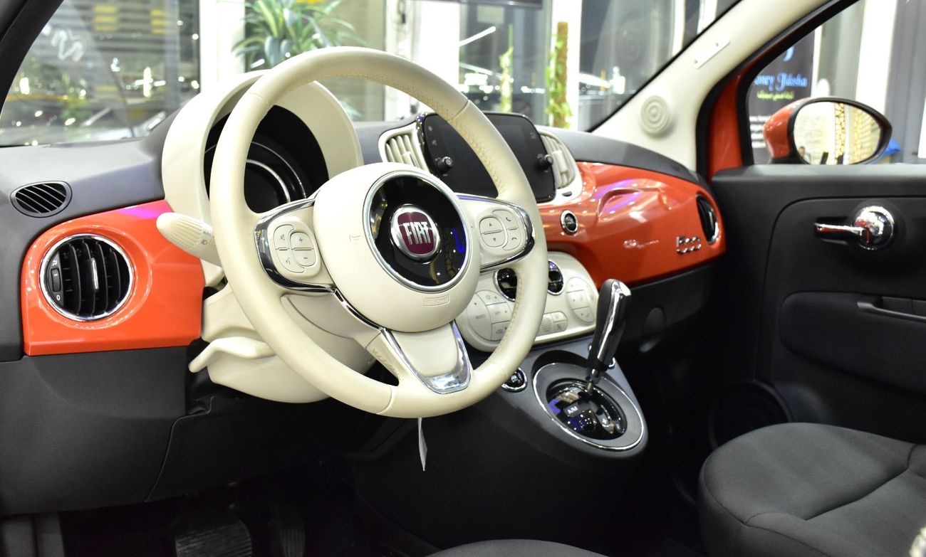Fiat 500 EXCELLENT DEAL for our Fiat 500 Dolcevita ( 2024 Model ) in Orange Color GCC Specs