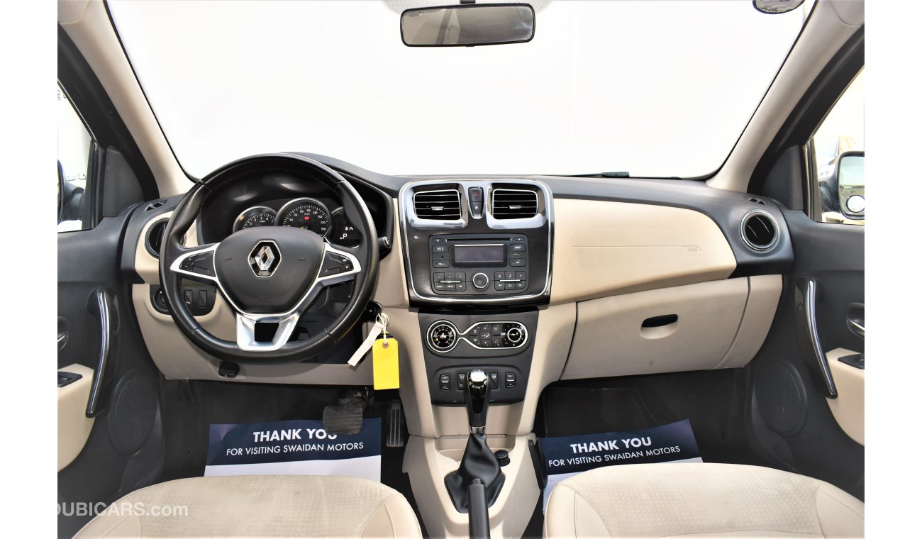 Renault Symbol 1.6L SE 2017 GCC SPECS DEALER WARRANTY