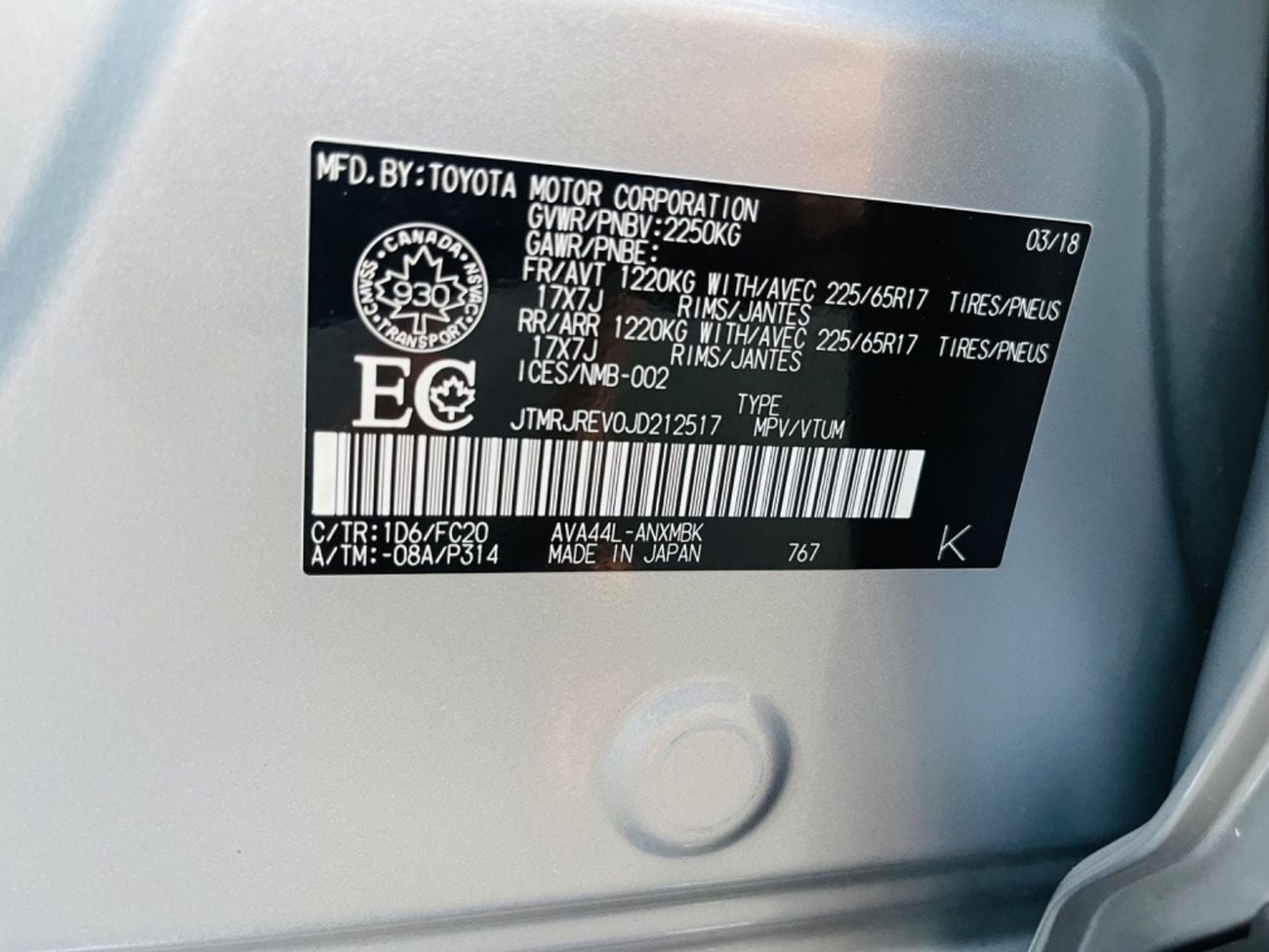 Toyota RAV4 VXR HEV 2018 RAV4 hybrid xle full option