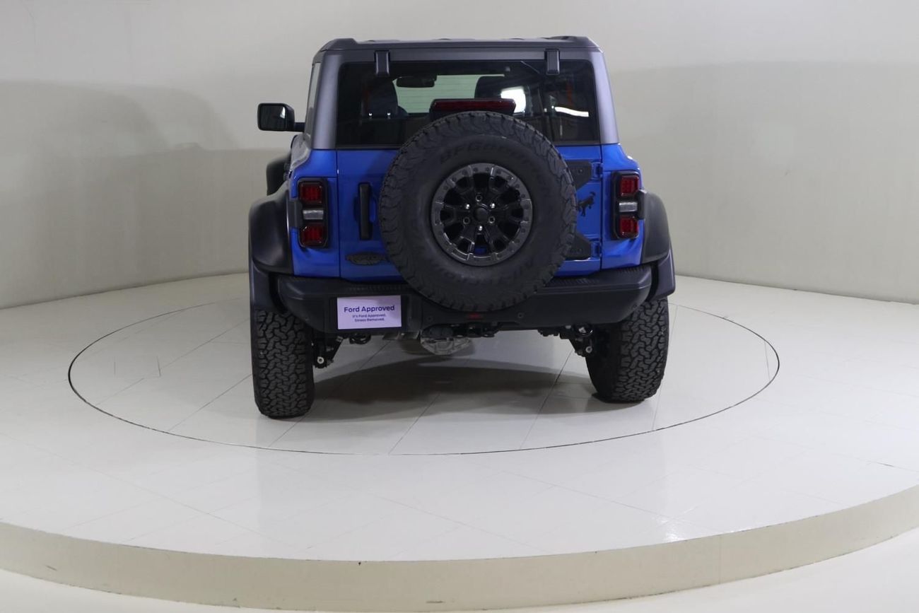 Ford Bronco Raptor B4D4925 BRONCO 4 DOORS RAPTOR 3.0L V6 ECOBOOST W/ ORANGE SBELTS BLACK/BLUE LTHR SSQTCH