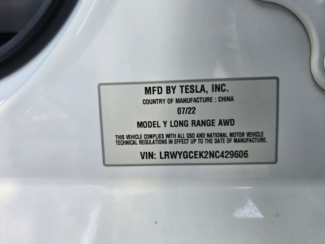 Tesla Model Y LONG RANGE AWD 2022 GCC WITH TESLA AGENCY WARRANTY IN MINT CONDITION