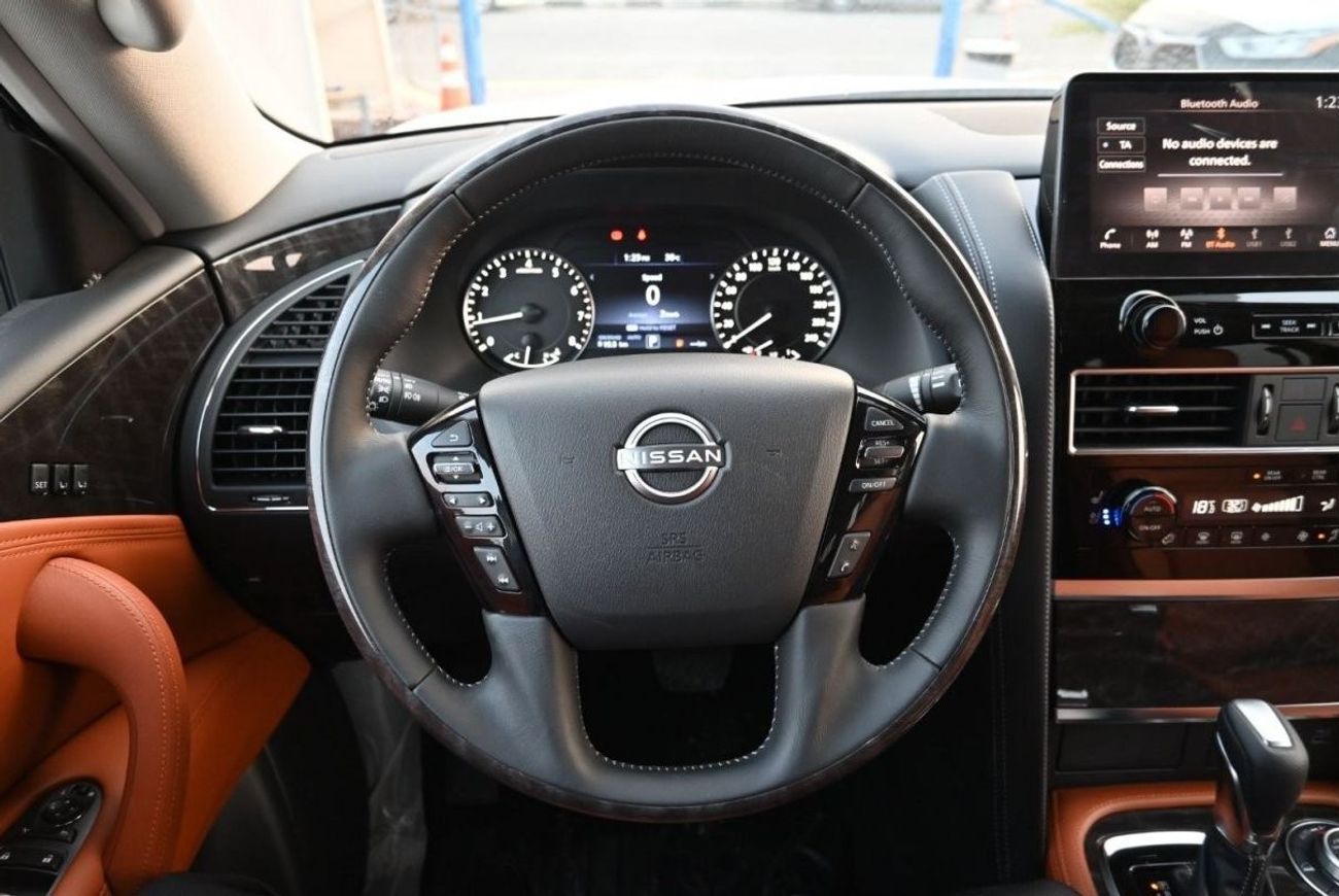 Nissan Patrol Nissan Patrol LE 5.7L V8 Petrol Model 2023 Color White , 360 Camera, Cruiser Control, Memory Driver