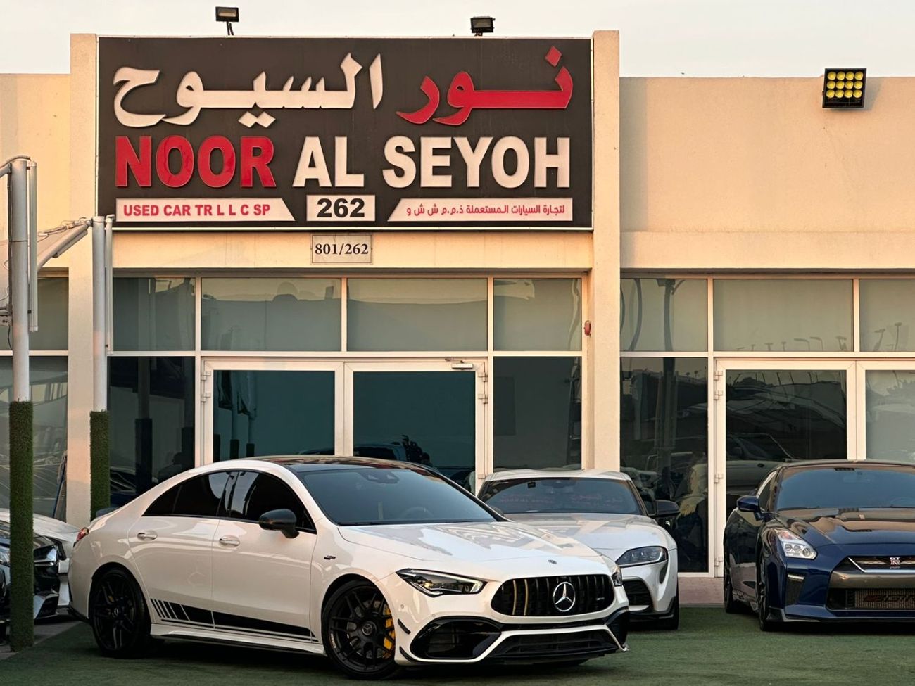 مرسيدس بنز CLA 45 S  AMG مرسيدس بنز AMG CLA45S خليجي فل ابشن صبغ وكاله تشييكات وكاله تحت الضمان بحاله ممتازه
