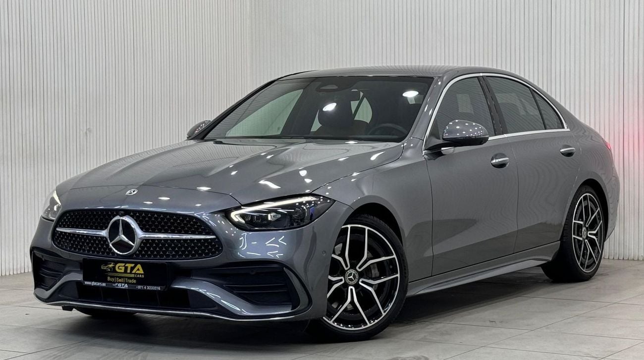 مرسيدس بنز C 200 بريميوم 2022 Mercedes Benz C200 AMG, July 2027 Mercedes Warranty + Service Pack, Full Options, Low K