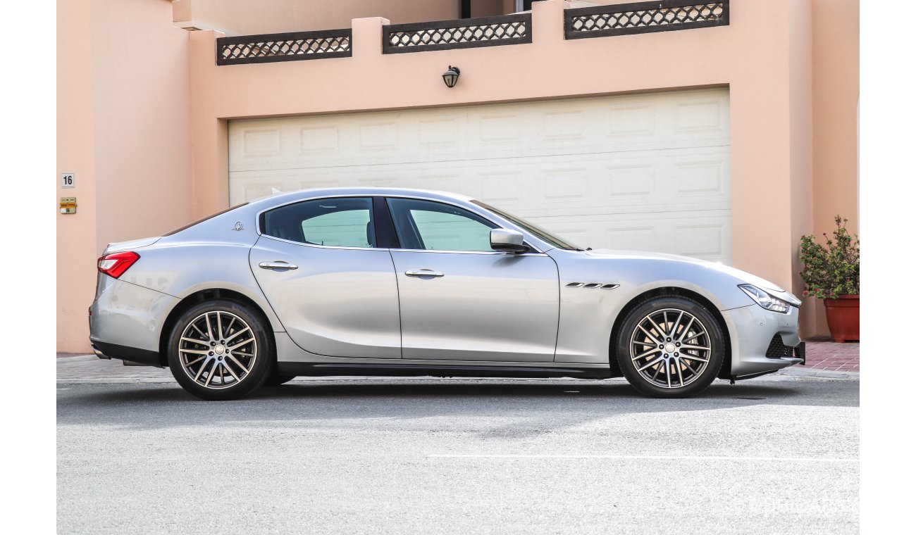 Maserati Ghibli 2016 GCC under 2 Years Warranty with Zero Down-Payment.