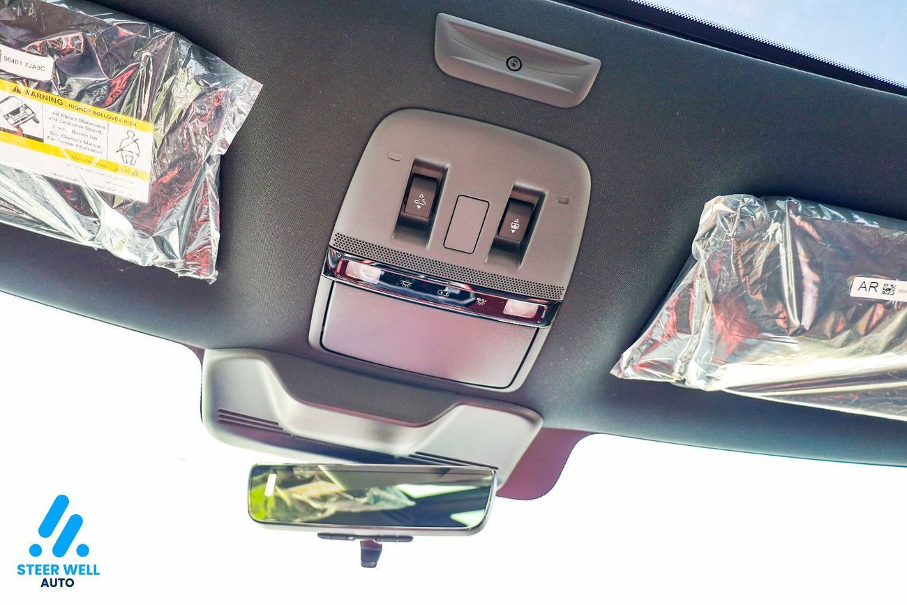 نيسان باترول LE Platinum 2026 | Twin-Turbo AWD | 9AT | 8-Seater | Dual-Tone Black Roof & White Body | Red Interio