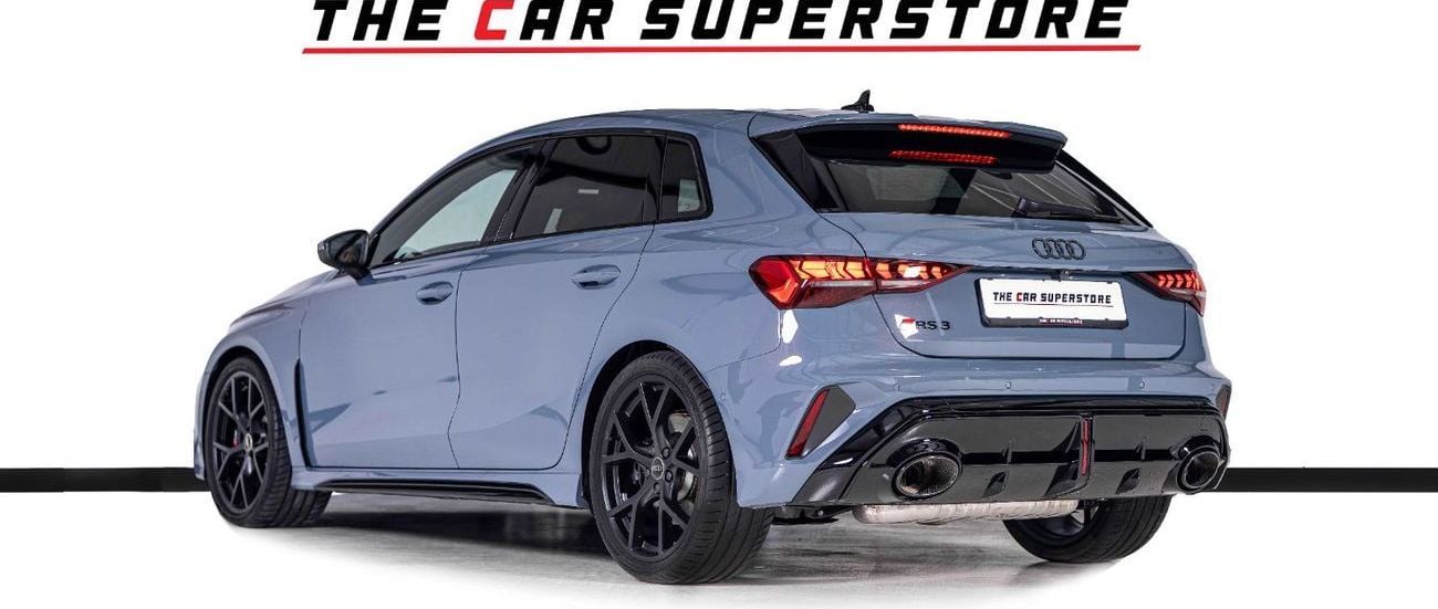 Audi RS3  AL Nabooda Warranty And Service Contract-Kemora Grey-19Inch Satin Black Rims