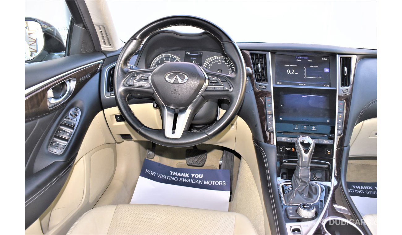 Infiniti Q50 AED 1958 PM | 0% DP | 3.0L TURBO GCC WARRANTY