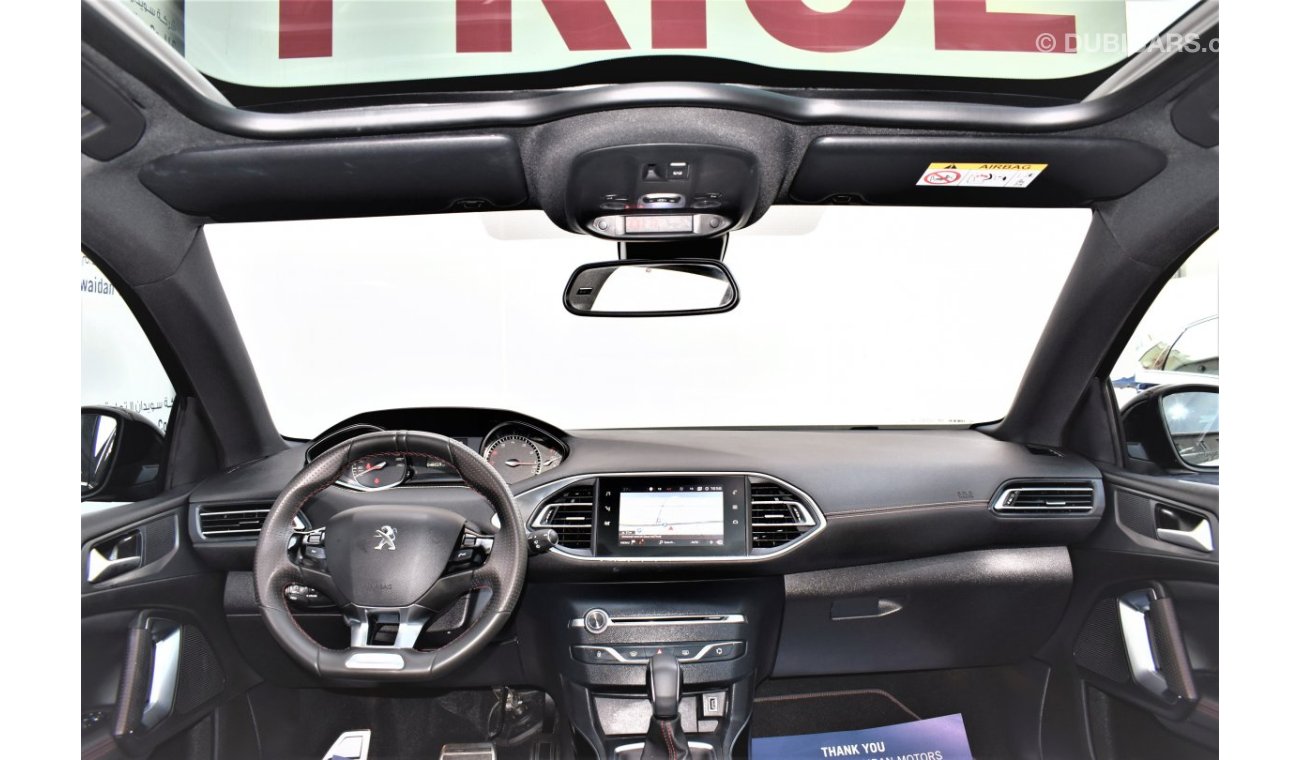 Peugeot 308 AED 1468 PM | 1.6L GT LINE GCC AGENCY WARRANTY UP TO 2026 OR 100000KM