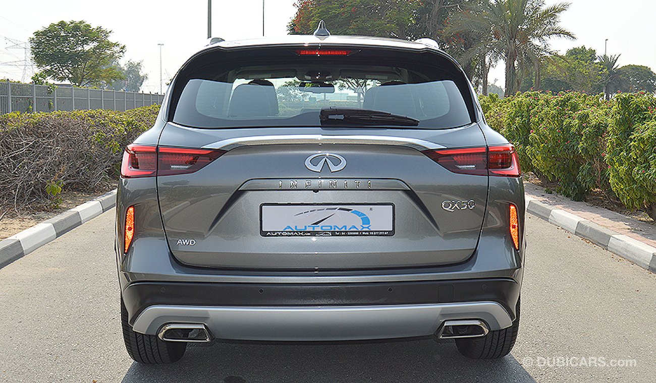 إنفينيتي QX50 2.0L, AWD, خليجي, 0 كم, الضمان: 5 سنوات أو 200,000 كم + الخدمة: سنتان أو 50,000 كم, 2019