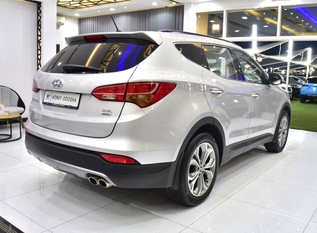 Hyundai Santa Fe EXCELLENT DEAL for our Hyundai SantaFe 4WD V6 ( 2016 Model ) in Silver Color GCC Specs