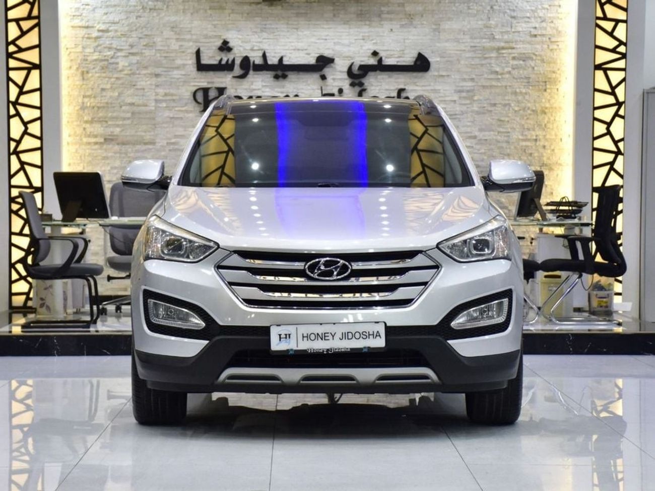 Hyundai Santa Fe EXCELLENT DEAL for our Hyundai SantaFe 4WD V6 ( 2016 Model ) in Silver Color GCC Specs